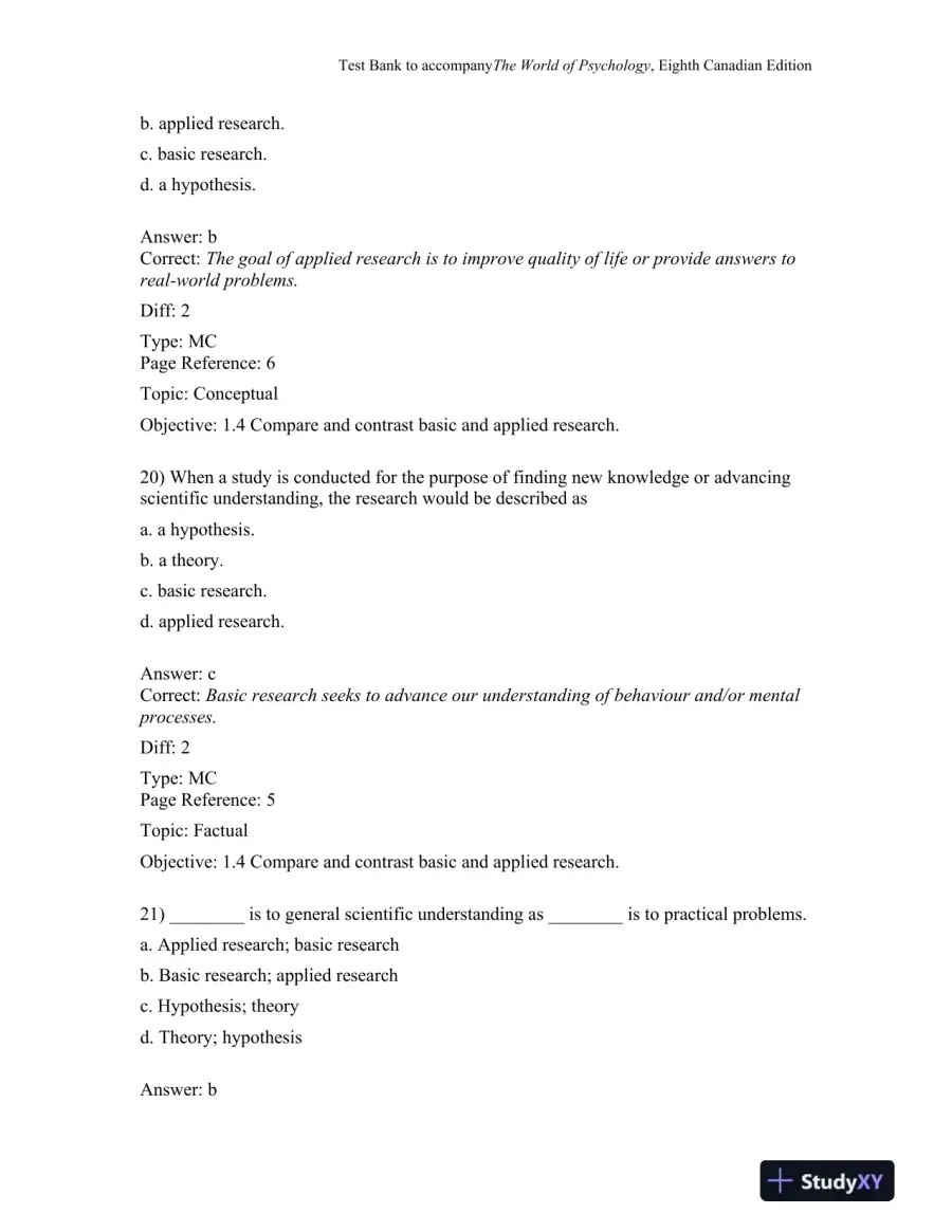 The World of Psychology, Eighth Canadian Edition Test Bank, page 10