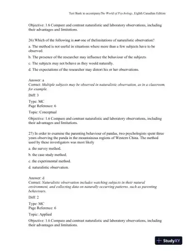 The World of Psychology, Eighth Canadian Edition Test Bank - Page 13 preview image