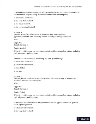 The World of Psychology, Eighth Canadian Edition Test Bank - Page 15 preview image