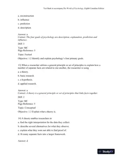 The World of Psychology, Eighth Canadian Edition Test Bank - Page 7 preview image