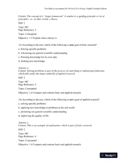 The World of Psychology, Eighth Canadian Edition Test Bank - Page 8 preview image