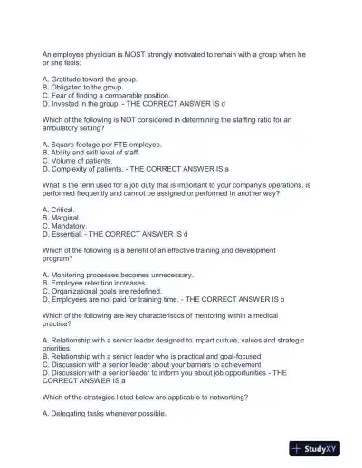 WGU C429 Health Care Assessment Practice Exam With Answers (115 Solved Questions) - Page 6 preview image