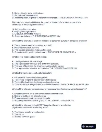 WGU C429 Health Care Assessment Practice Exam With Answers (115 Solved Questions) - Page 7 preview image