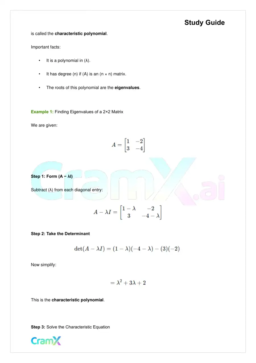 Linear Algebra – Eigenvalues and Eigenvectors, page 3