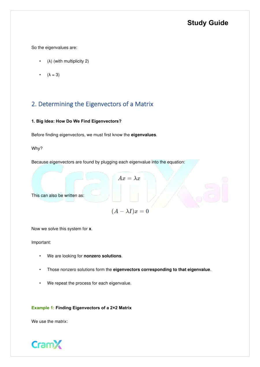 Linear Algebra – Eigenvalues and Eigenvectors, page 6