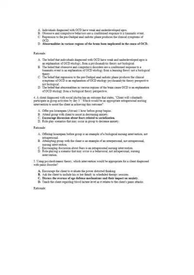 NCLEX Unit 4 Anxiety Disorders - Page 2 preview image