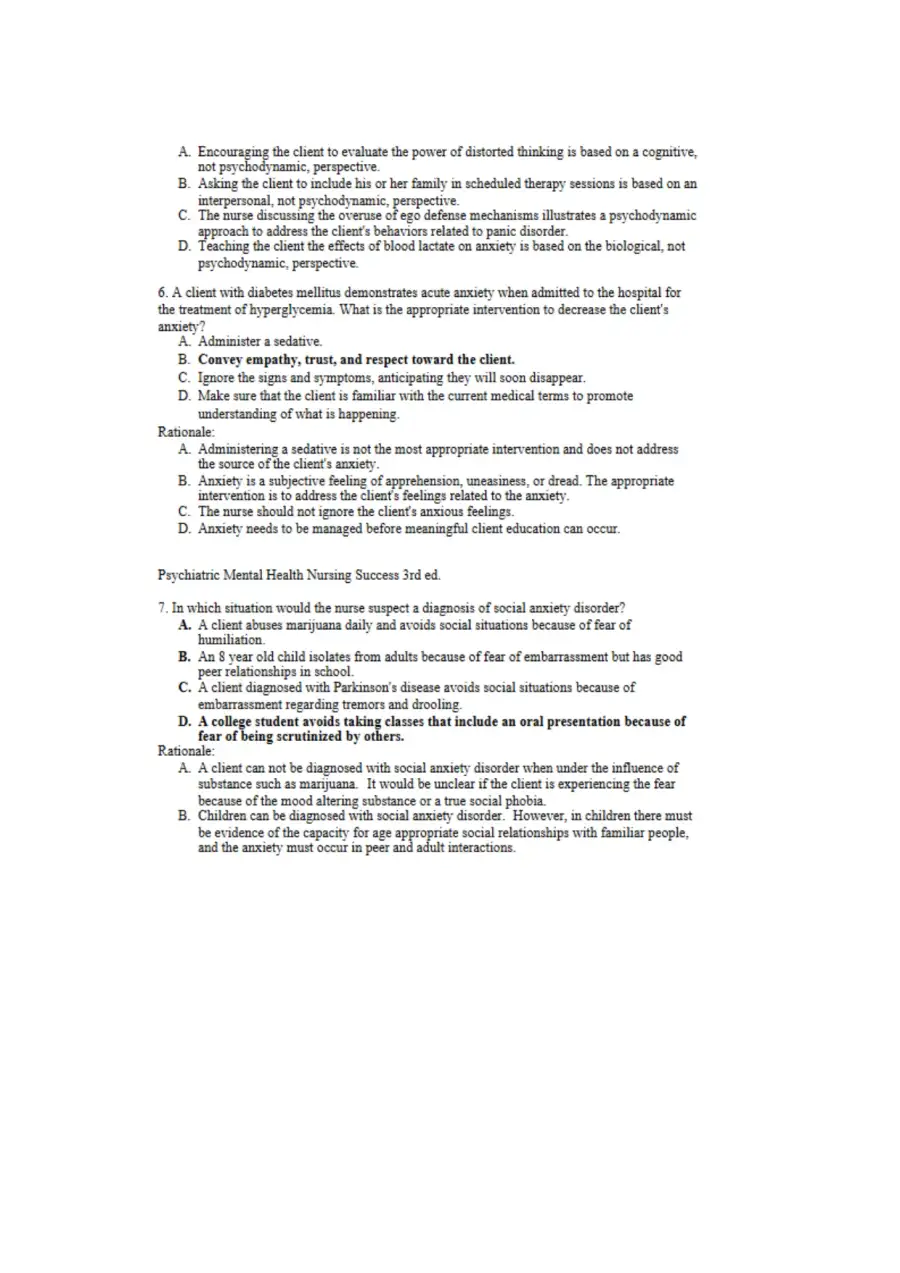 NCLEX Unit 4 Anxiety Disorders, page 3