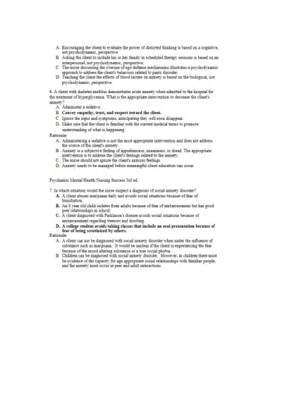 NCLEX Unit 4 Anxiety Disorders - Page 3 preview image