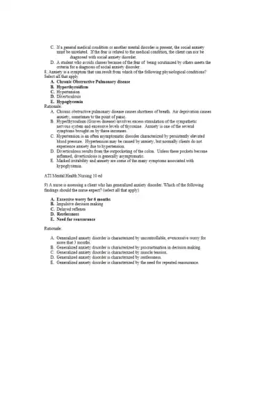 NCLEX Unit 4 Anxiety Disorders - Page 4 preview image