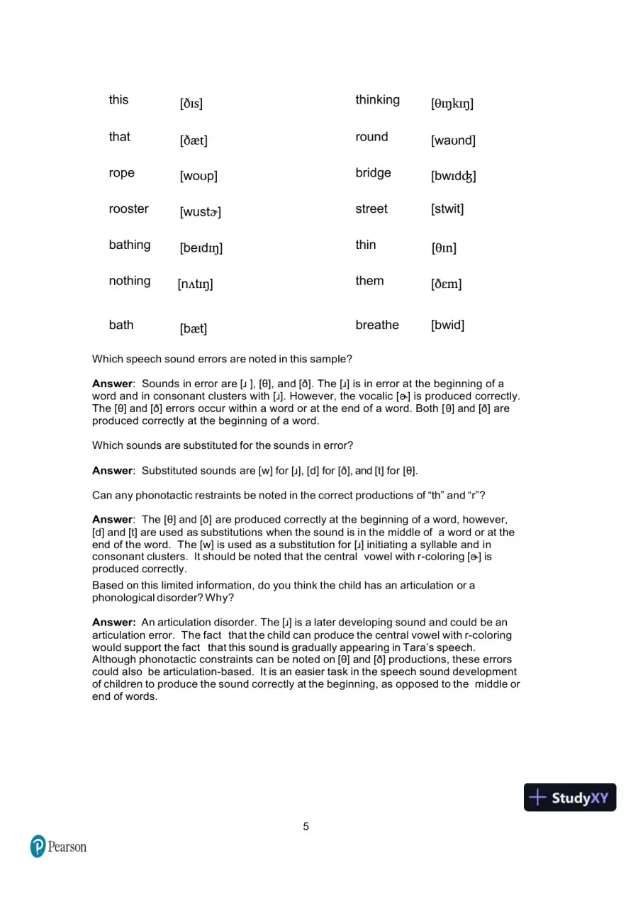 Test Bank for Articulation and Phonology in Speech Sound Disorders: A Clinical Focus, 6th Edition, page 12