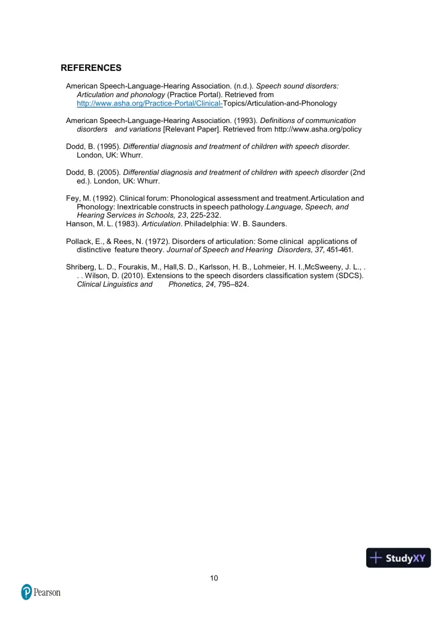 Test Bank for Articulation and Phonology in Speech Sound Disorders: A Clinical Focus, 6th Edition, page 15
