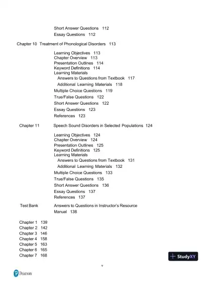 Test Bank for Articulation and Phonology in Speech Sound Disorders: A Clinical Focus, 6th Edition - Page 6 preview image