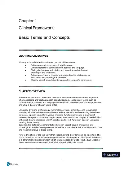 Test Bank for Articulation and Phonology in Speech Sound Disorders: A Clinical Focus, 6th Edition - Page 8 preview image