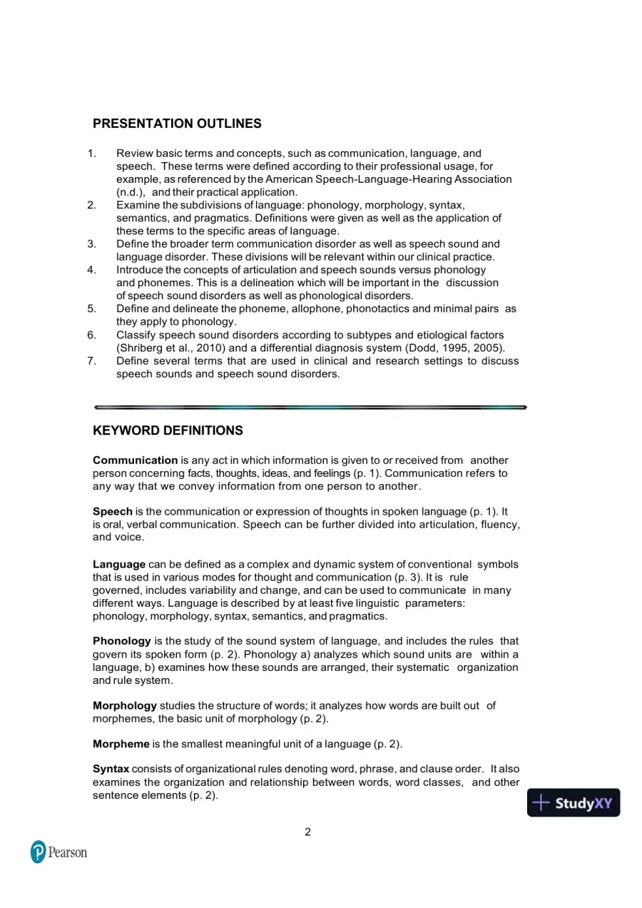 Test Bank for Articulation and Phonology in Speech Sound Disorders: A Clinical Focus, 6th Edition, page 9