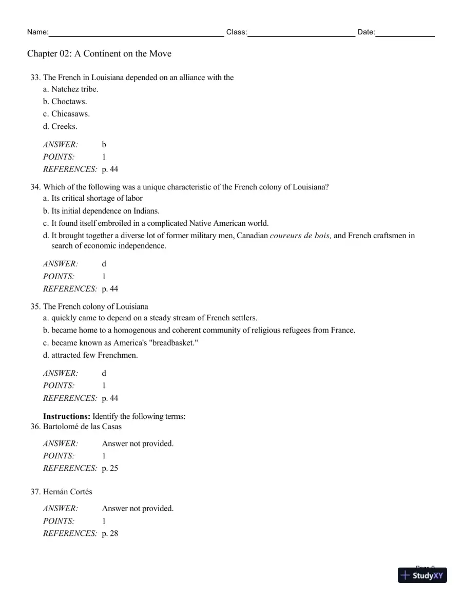 Cengage Advantage Books: Making America, Volume 1 To 1877: A History Of The United States, 7th Edition Test Bank, page 10
