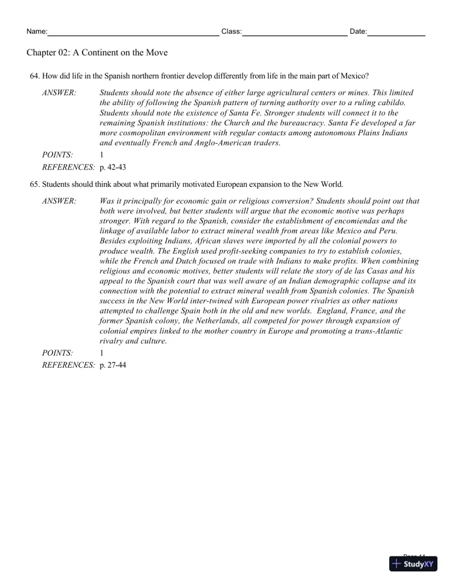 Cengage Advantage Books: Making America, Volume 1 To 1877: A History Of The United States, 7th Edition Test Bank, page 15
