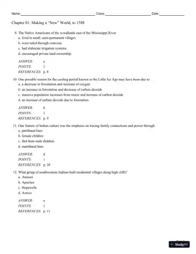 Cengage Advantage Books: Making America, Volume 1 To 1877: A History Of The United States, 7th Edition Test Bank - Page 18 preview image