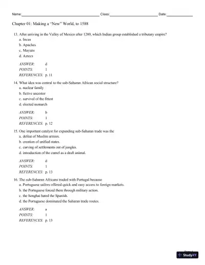 Cengage Advantage Books: Making America, Volume 1 To 1877: A History Of The United States, 7th Edition Test Bank - Page 19 preview image