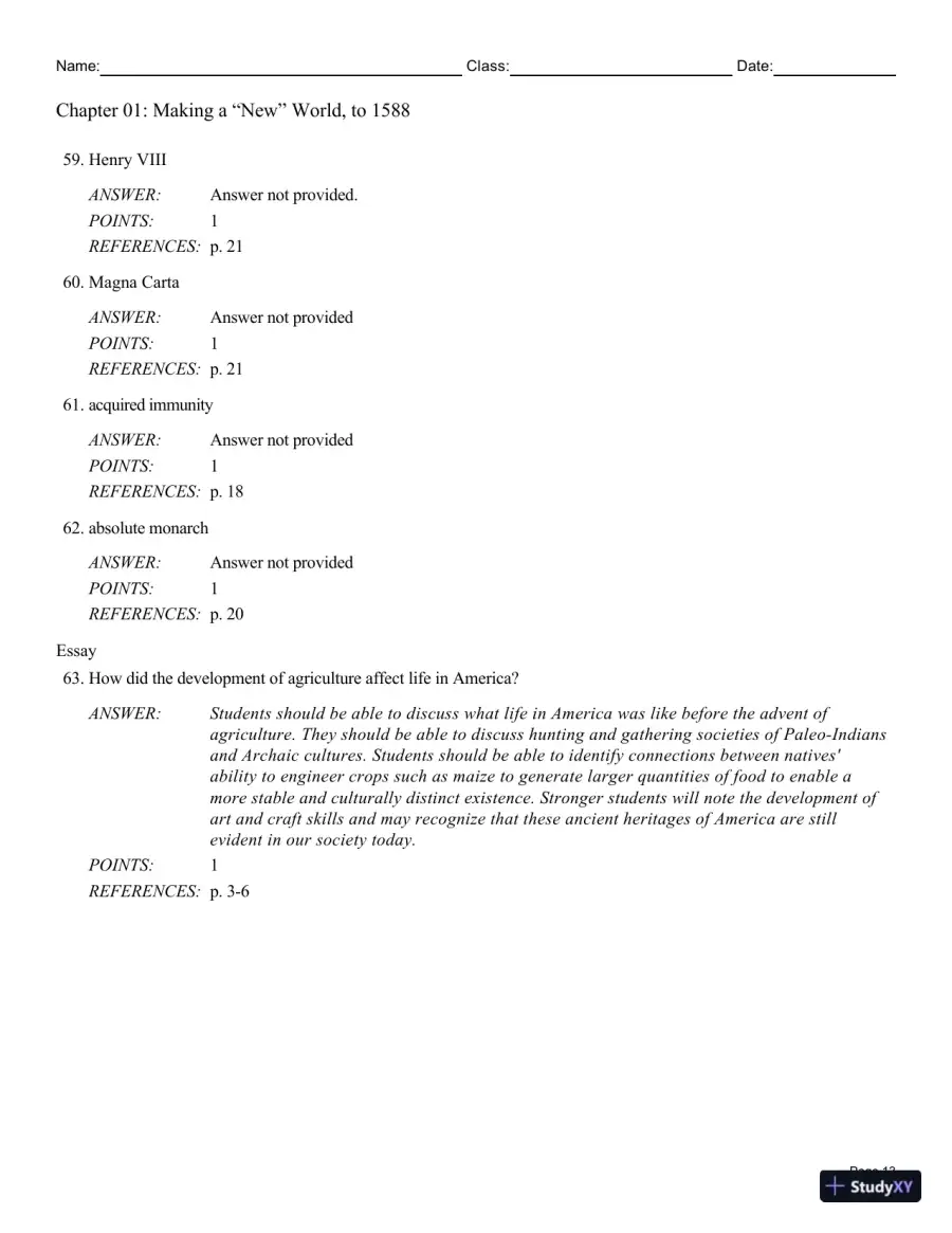 Cengage Advantage Books: Making America, Volume 1 To 1877: A History Of The United States, 7th Edition Test Bank, page 28