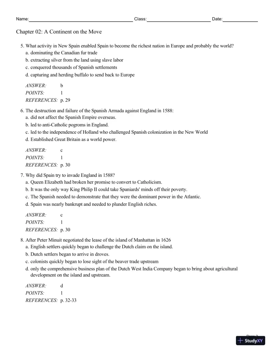 Cengage Advantage Books: Making America, Volume 1 To 1877: A History Of The United States, 7th Edition Test Bank, page 3