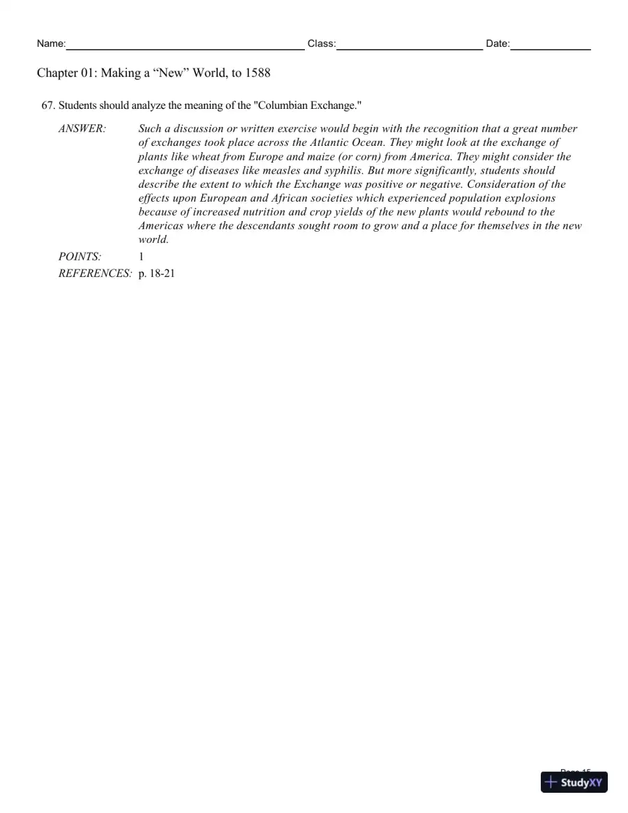 Cengage Advantage Books: Making America, Volume 1 To 1877: A History Of The United States, 7th Edition Test Bank, page 30