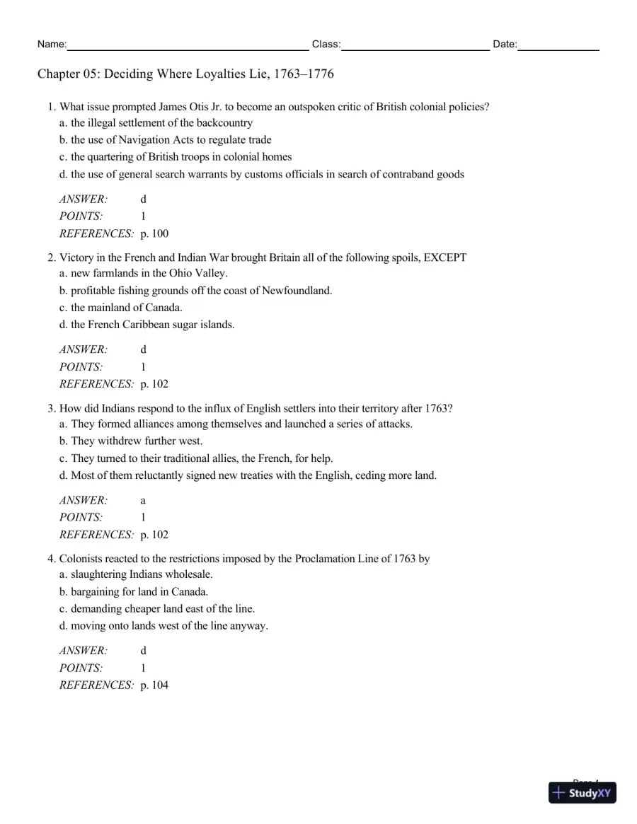 Cengage Advantage Books: Making America, Volume 1 To 1877: A History Of The United States, 7th Edition Test Bank, page 31