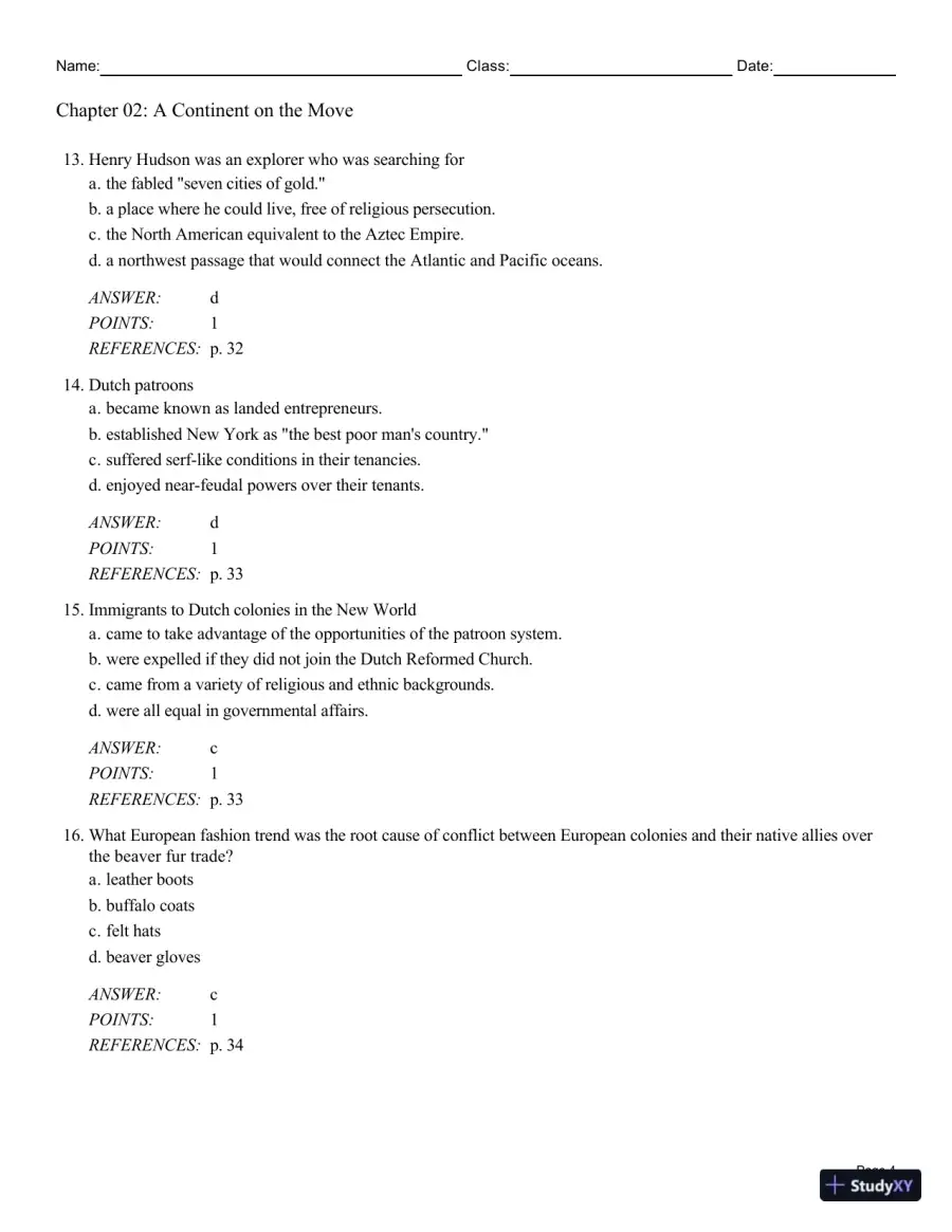 Cengage Advantage Books: Making America, Volume 1 To 1877: A History Of The United States, 7th Edition Test Bank, page 5