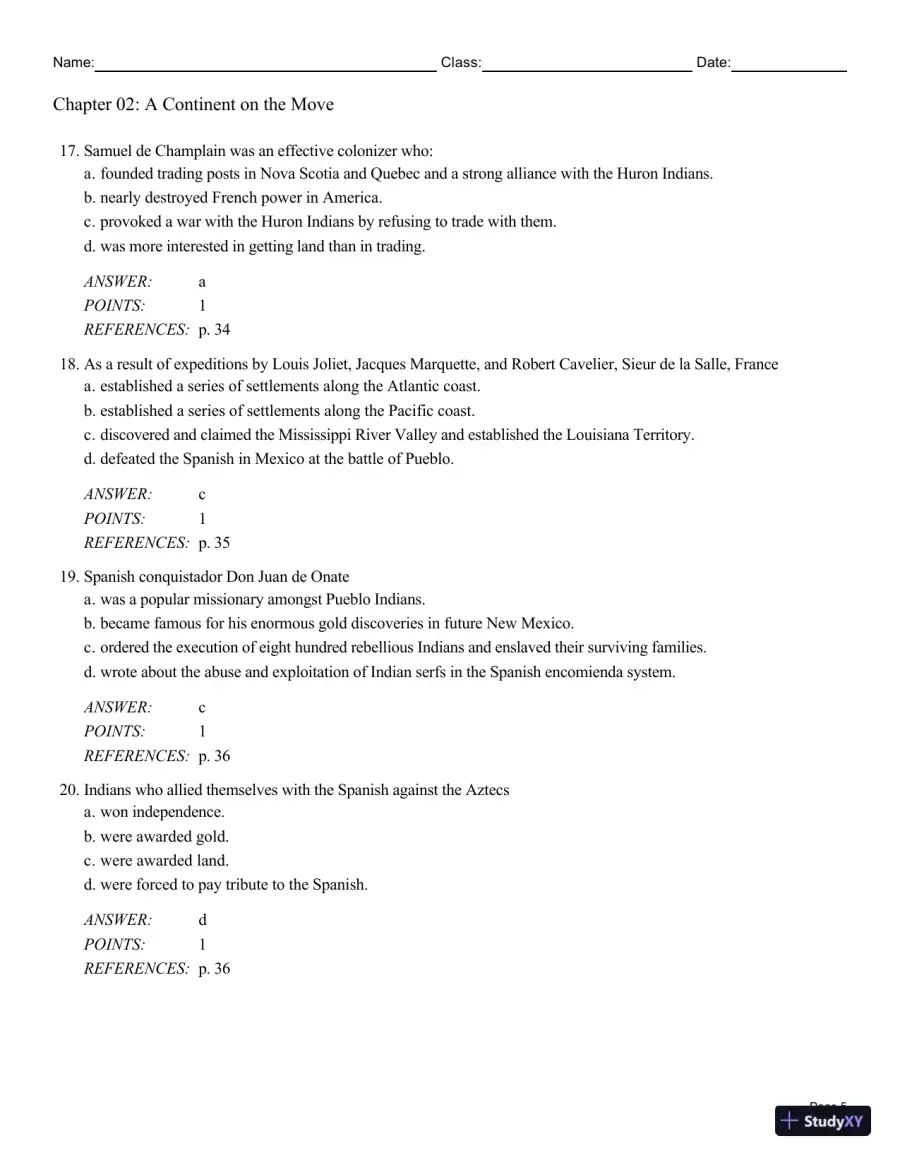 Cengage Advantage Books: Making America, Volume 1 To 1877: A History Of The United States, 7th Edition Test Bank, page 6