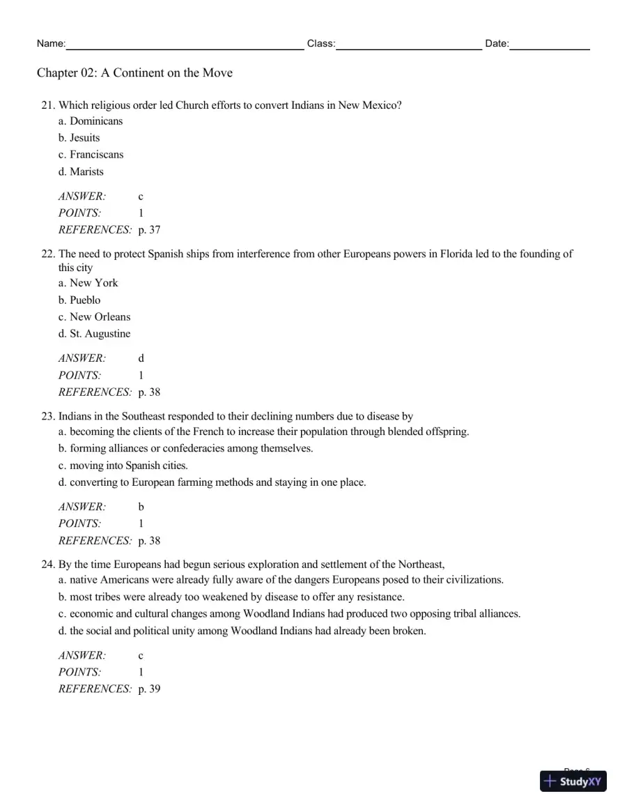 Cengage Advantage Books: Making America, Volume 1 To 1877: A History Of The United States, 7th Edition Test Bank, page 7