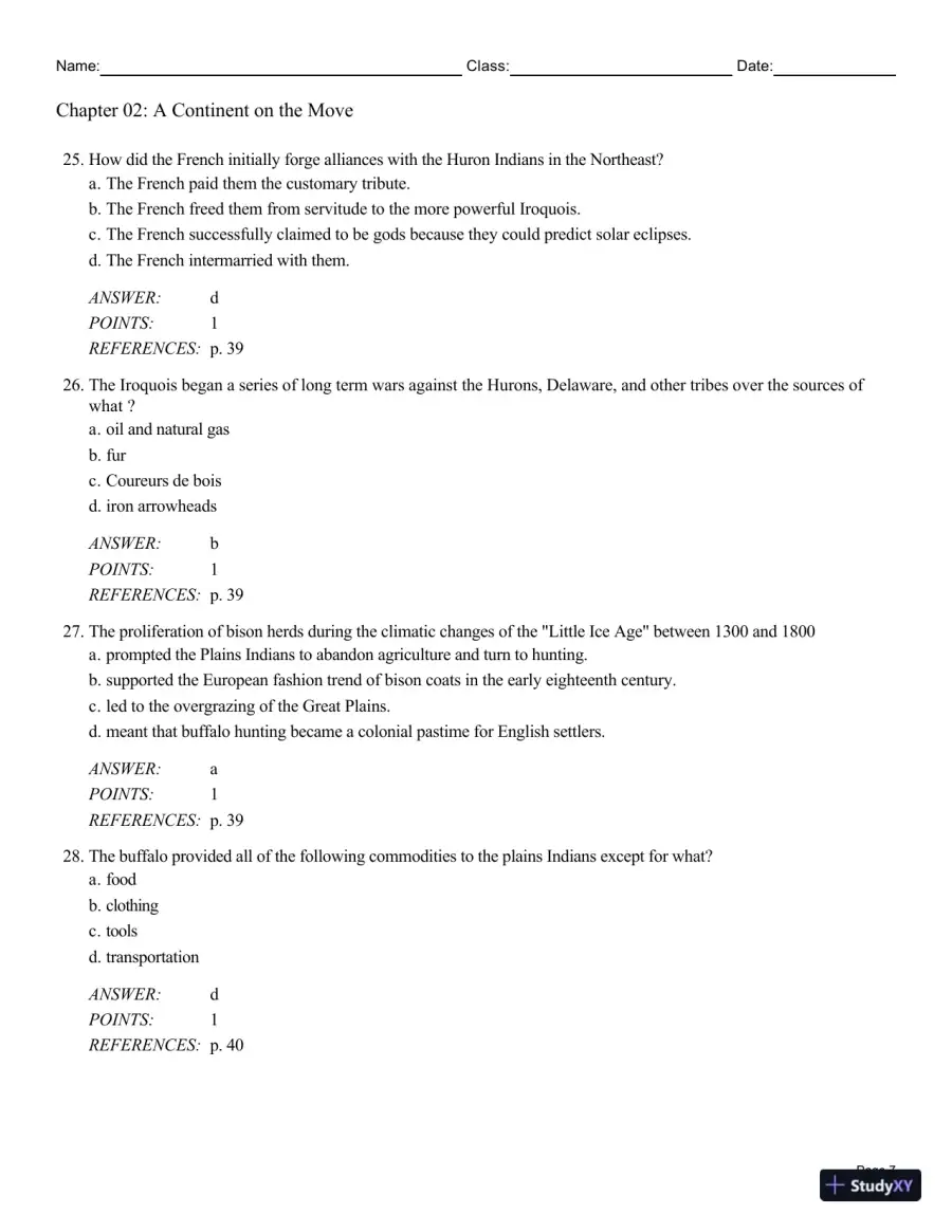 Cengage Advantage Books: Making America, Volume 1 To 1877: A History Of The United States, 7th Edition Test Bank, page 8