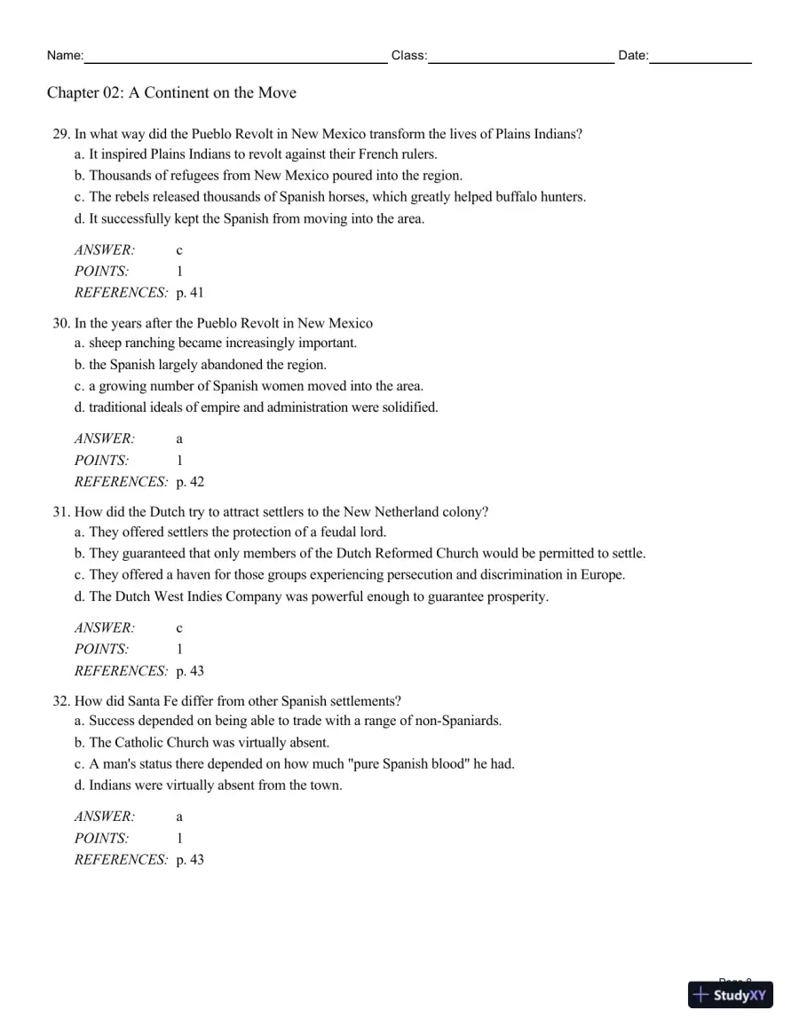 Cengage Advantage Books: Making America, Volume 1 To 1877: A History Of The United States, 7th Edition Test Bank, page 9