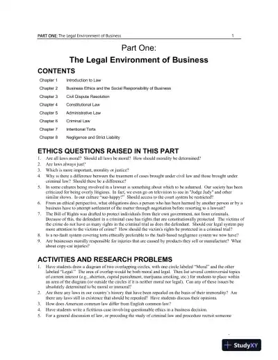Smith And Roberson's Business Law, 17th Edition Solution Manual - Page 1 preview image