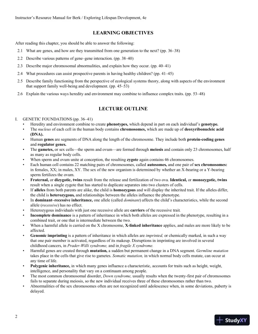 Exploring Lifespan Development, 4th Edition Class Notes, page 16