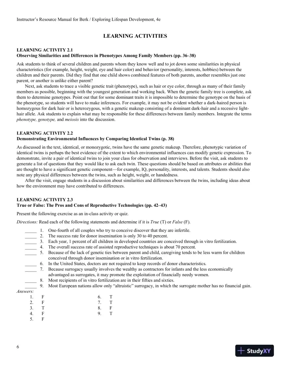 Exploring Lifespan Development, 4th Edition Class Notes, page 20