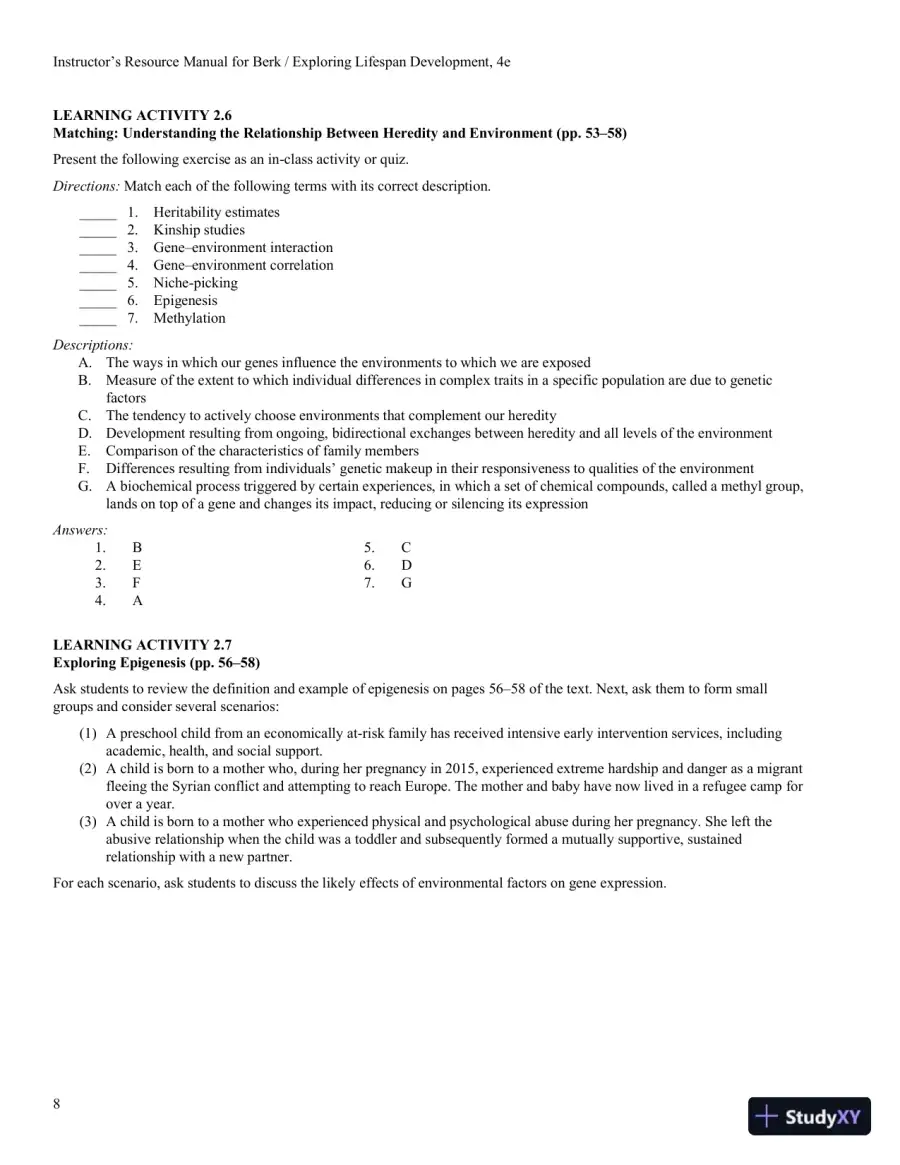 Exploring Lifespan Development, 4th Edition Class Notes, page 22