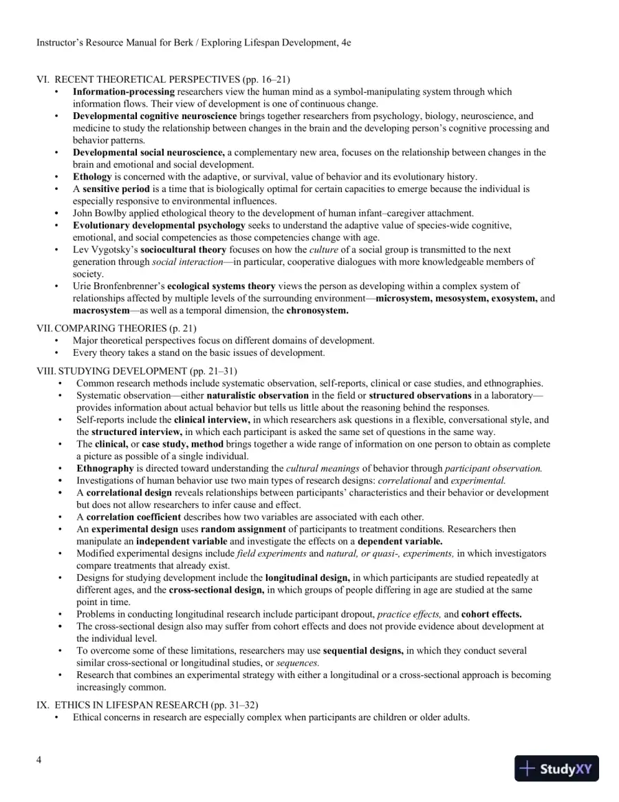 Exploring Lifespan Development, 4th Edition Class Notes, page 5