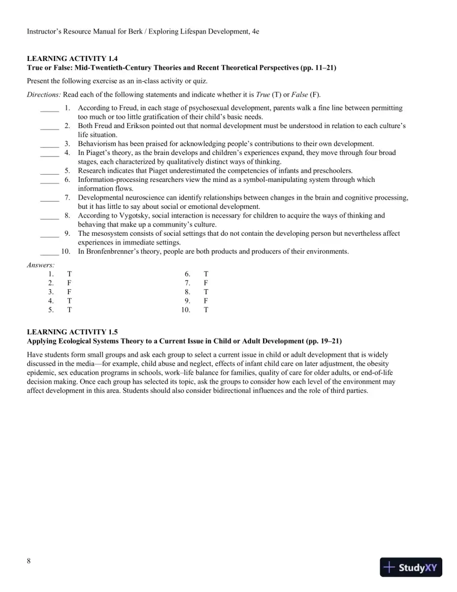 Exploring Lifespan Development, 4th Edition Class Notes, page 9