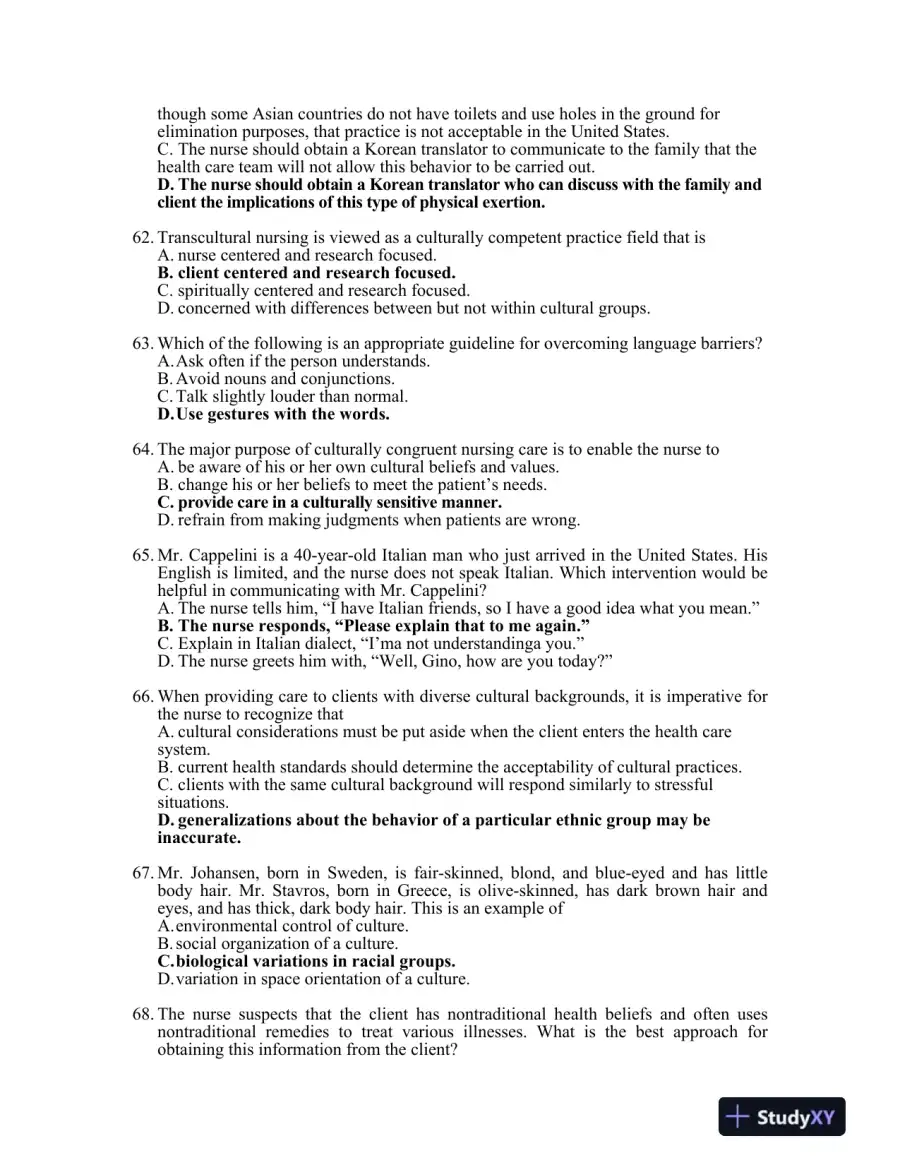 Test Bank For Transcultural Nursing Assessment and Intervention, 6th Edition, page 11