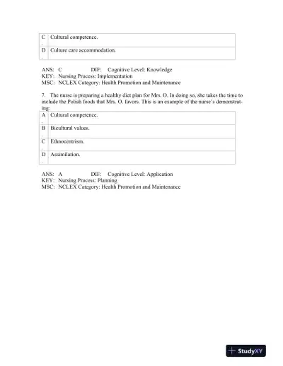 Test Bank For Transcultural Nursing Assessment and Intervention, 6th Edition - Page 16 preview image