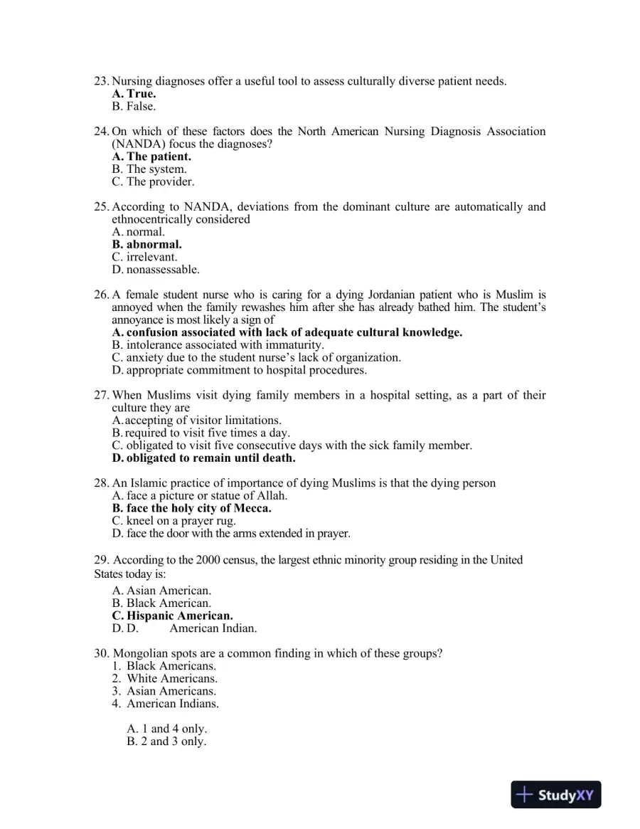 Test Bank For Transcultural Nursing Assessment and Intervention, 6th Edition, page 5