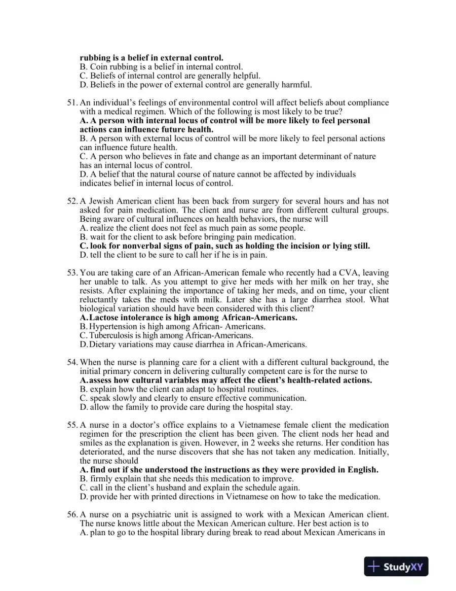 Test Bank For Transcultural Nursing Assessment and Intervention, 6th Edition, page 9