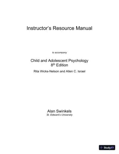 Lecture Notes for Abnormal Child and Adolescent Psychology, 8th Edition - Page 1 preview image