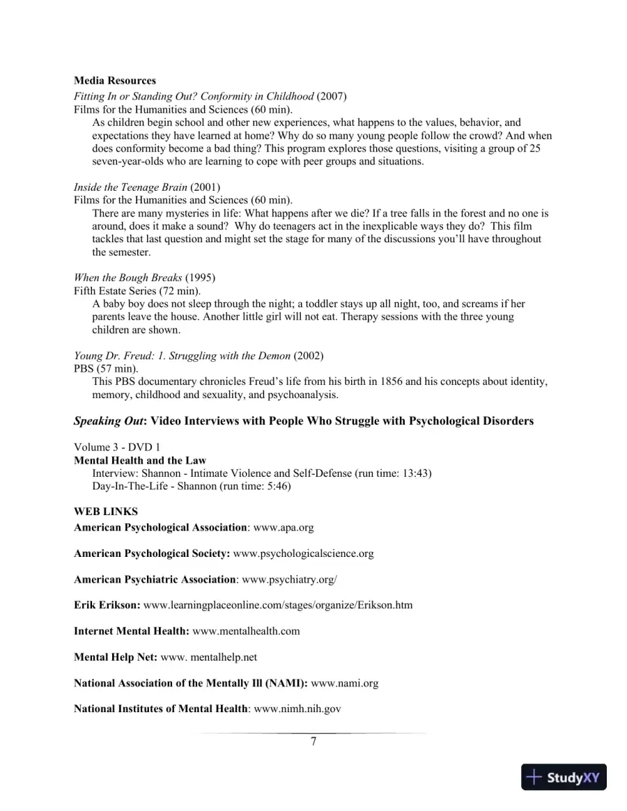 Lecture Notes for Abnormal Child and Adolescent Psychology, 8th Edition, page 10