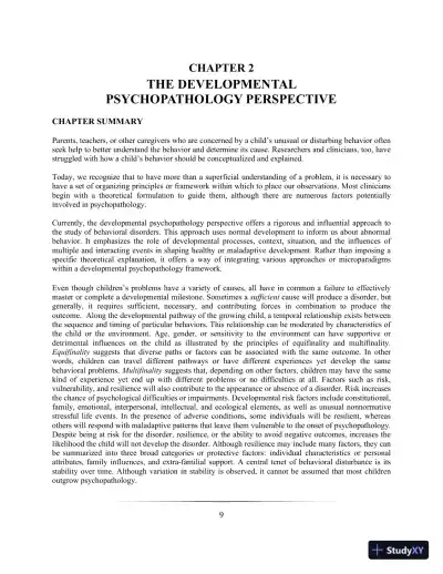Lecture Notes for Abnormal Child and Adolescent Psychology, 8th Edition - Page 12 preview image