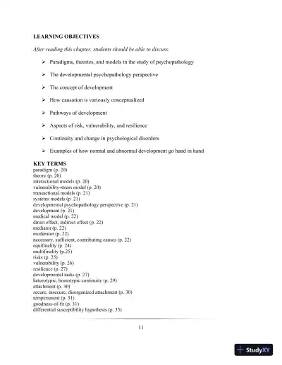 Lecture Notes for Abnormal Child and Adolescent Psychology, 8th Edition - Page 14 preview image