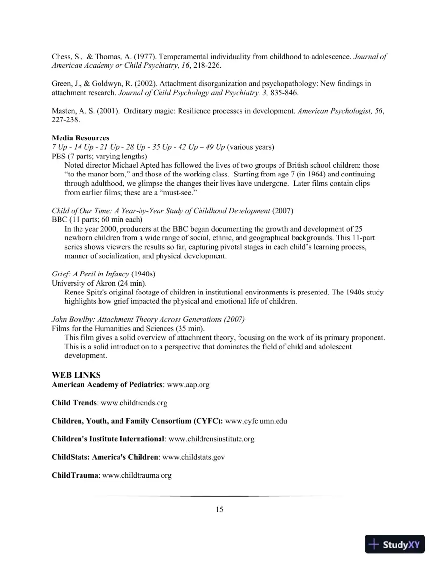 Lecture Notes for Abnormal Child and Adolescent Psychology, 8th Edition, page 18