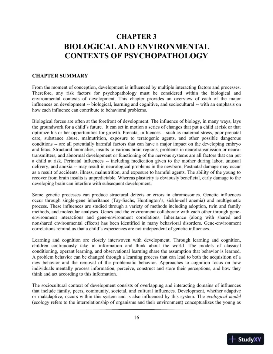 Lecture Notes for Abnormal Child and Adolescent Psychology, 8th Edition, page 19