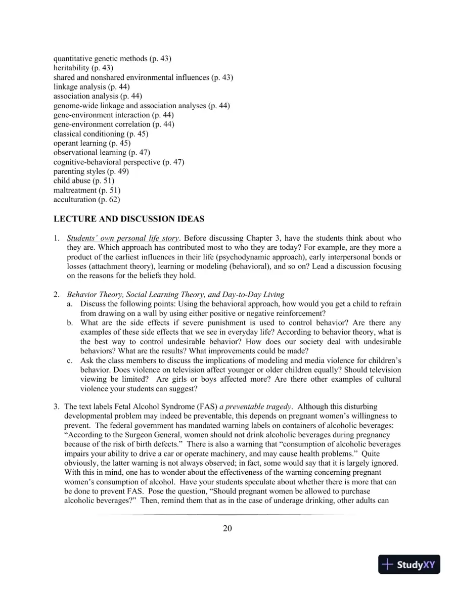 Lecture Notes for Abnormal Child and Adolescent Psychology, 8th Edition, page 23