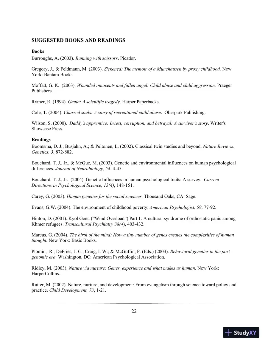 Lecture Notes for Abnormal Child and Adolescent Psychology, 8th Edition, page 25