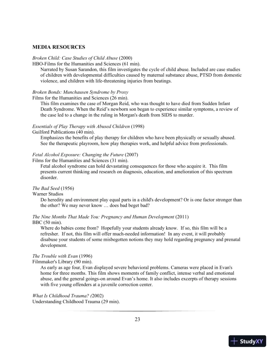 Lecture Notes for Abnormal Child and Adolescent Psychology, 8th Edition, page 26
